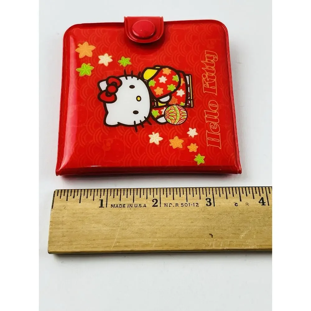 Hello Kitty Vinyl Snap Wallet Card Holder Red Vintage Sanrio 2003 Kimono Dress H - Picture 10 of 12